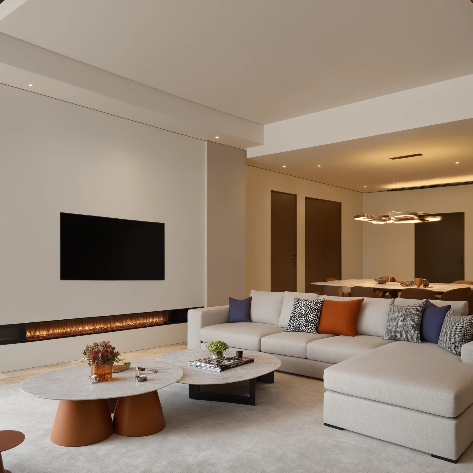 Architectural style <lora:JJsModernStyle_XL:1>, ((Modern Style)) , ((best quality)),((masterpiece)),((realistic)), soft lighting, indoors, cup, no humans, window, chair, table, , curtains, photorealistic, authentic, soft lighting, ,indoor scenery, couch, floor,tv, rug,reflection, high detail, ceiling light, day light, . Clean lines, geometric shapes, minimalist, modern, architectural drawing, highly detailed