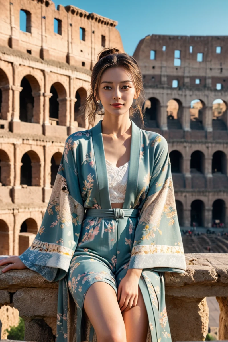 UHD, 4k, ultra detailed, cinematic, a photograph of <lora:sd_xl_dpo_lora_v1-128dim:1>,(masterpiece,best quality,ultra highres:1.1),uncensored,prefect lighting,side_light,rating_explicit BREAK
beautiful face,exquisite face,sweat and pure,
1girl 18yo,tall and thin body,fashionable,idol,
<lora:neg4all_bdsqlsz_xl_V91:1>,<lora:RMSDXL_Enhance:1>,
<lora:ab_SDXL:1>,ab,
outdoors,heavy makeup,cover,
(Printed_kimono_cardigan:1.4),(Wide-leg_jumpsuit:1.3),(Platform_espadrilles:1.2),the roman colosseum in the background,, epic, beautiful lighting, inpsiring