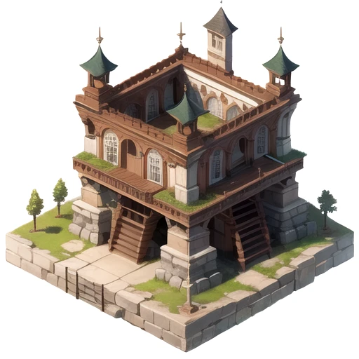 <lora:Isometric Building Upgrader:1.1>,defence tower,white background ,Isometric projection ,