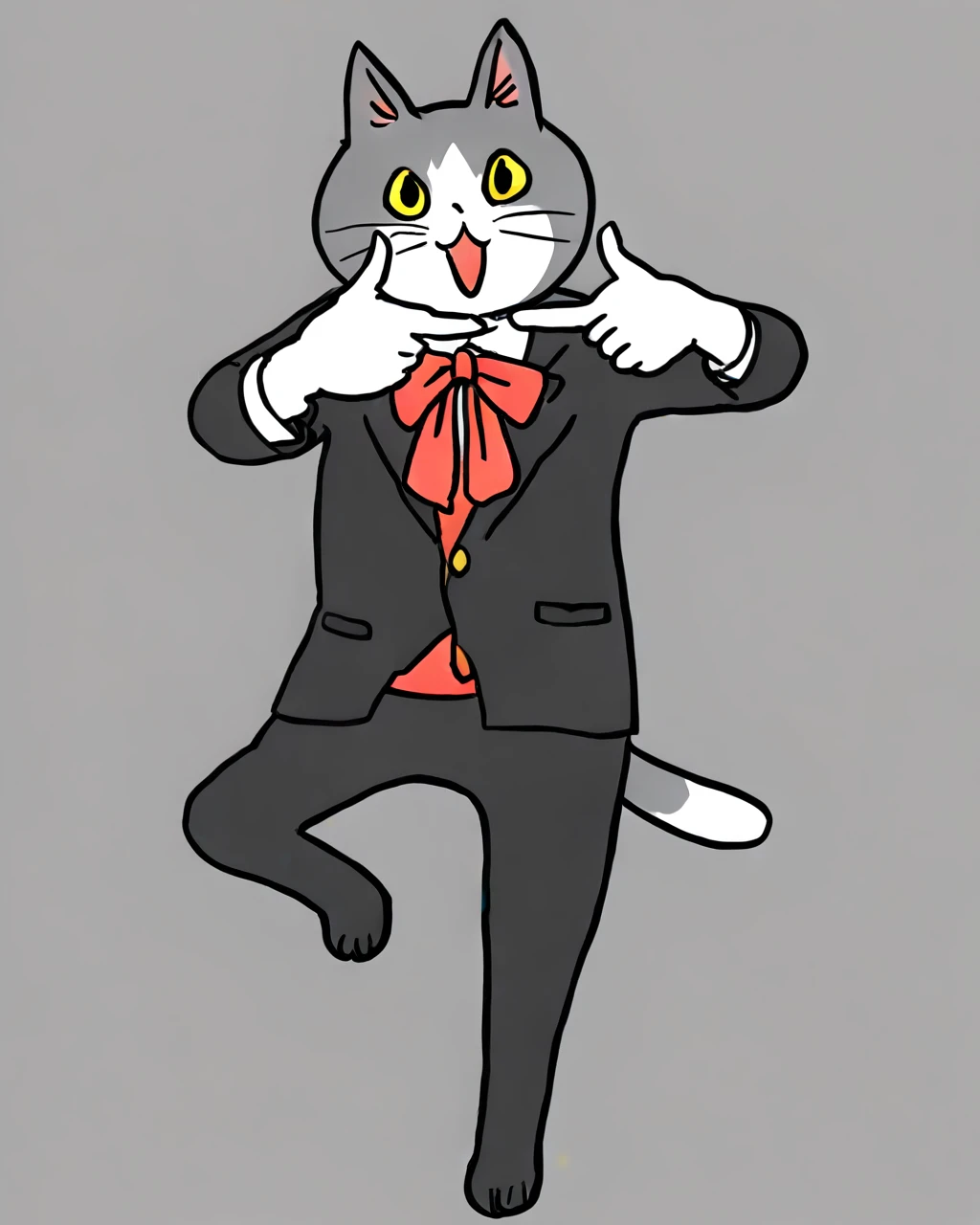 genbaneko, solo, cat, simple background, white background, full body <lora:Genbaneko2_AnimagineXLv3:1:lbw=sdxloutall> <lora:fingerframeXLv2:1> finger frame