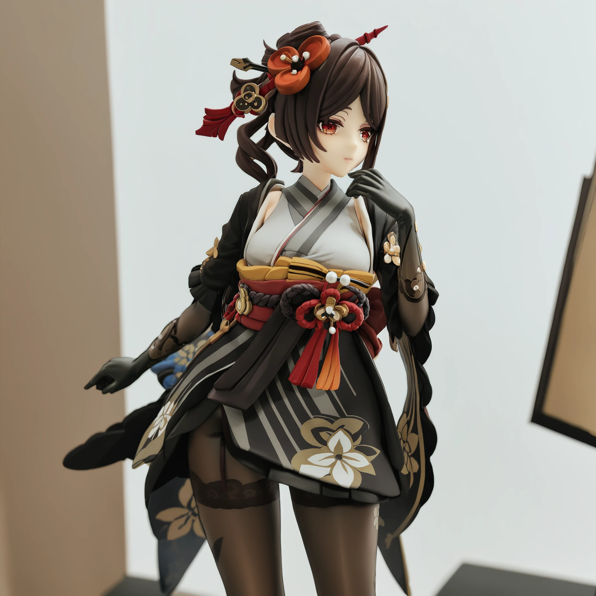 masterpiece,best quality,1girl,<lora:mki-chiori-v3-000007:1>,chiori_(genshin_impact),japanese_clothes,kimono,gloves,pantyhose,