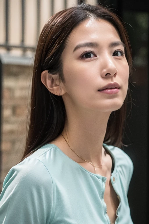 Best quality,masterpiece,ultra high res,(photorealistic:1.2),1girl,deep shadow,low key,(photorealistic:1.2),slim body,japanese street alley,dynamic pose,face closeup,<lora:hebe_tien:0.9>,