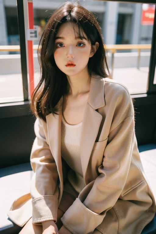 ,best quality, high resolution, masterpiece, sharp focus, HDR, 8K resolution, intricate detail, sophisticated detail, depth of field, extremely detailed CG unity 8k wallpaper
<lora:0-KIG-V1:0.7>1girl, kig, face, looking at viewer ,cow by shot,portrait,form side view,face foccus
a girl sitting in bus station , people in background,sunlight, cowboy shot,wearing coat,
<lora:FilmGirl4:0.7>flim like