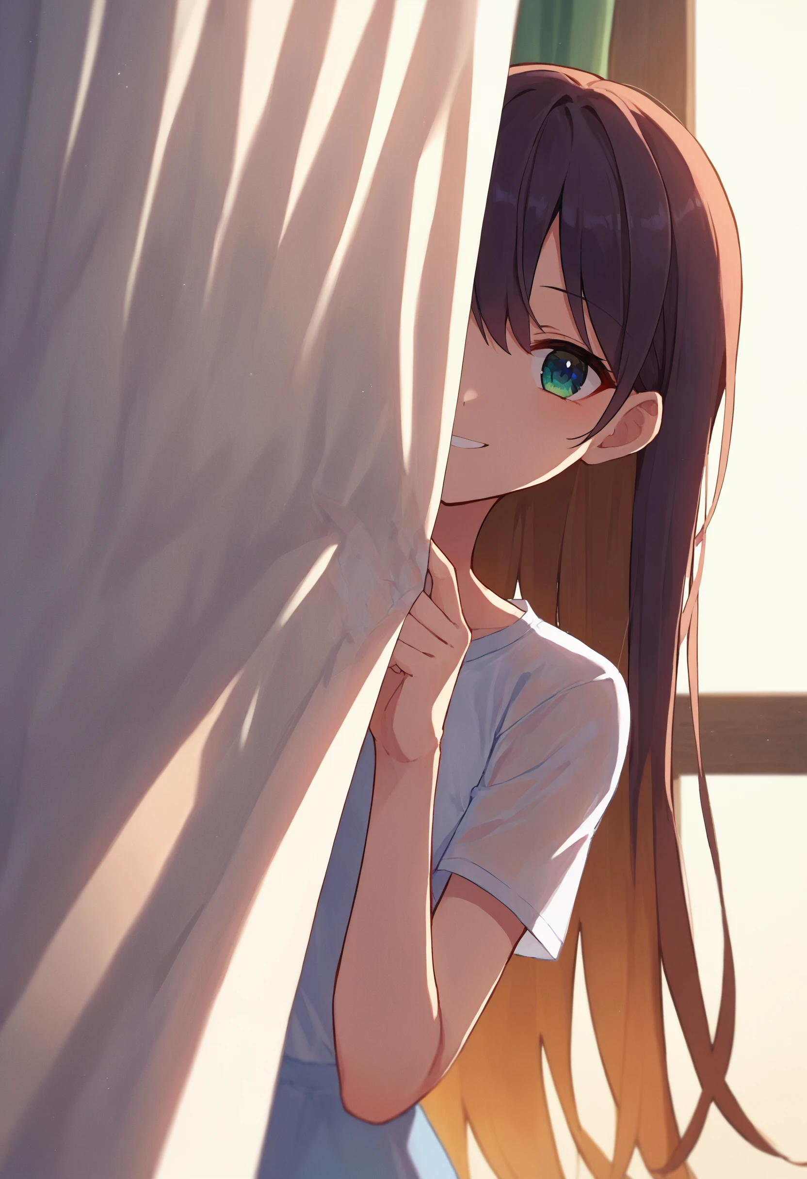 score_9_up score_8_up score_7_up, source_anime, 1girl, peeking out upper body, curtains, see-through silhouette, smile, backlighting
<lora:peeking_out_ponyxl:1>