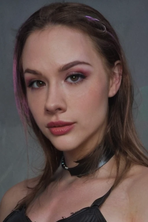 irish girl, (very young, emo, adolescent), (ginger curly mullet, very small breasts, very skinny, nose ring, tatoos, fearful, scared), (pink latex bodysuit, choker), (close shot, face shot, portrait,intimate camera, realistic, photorealistic)