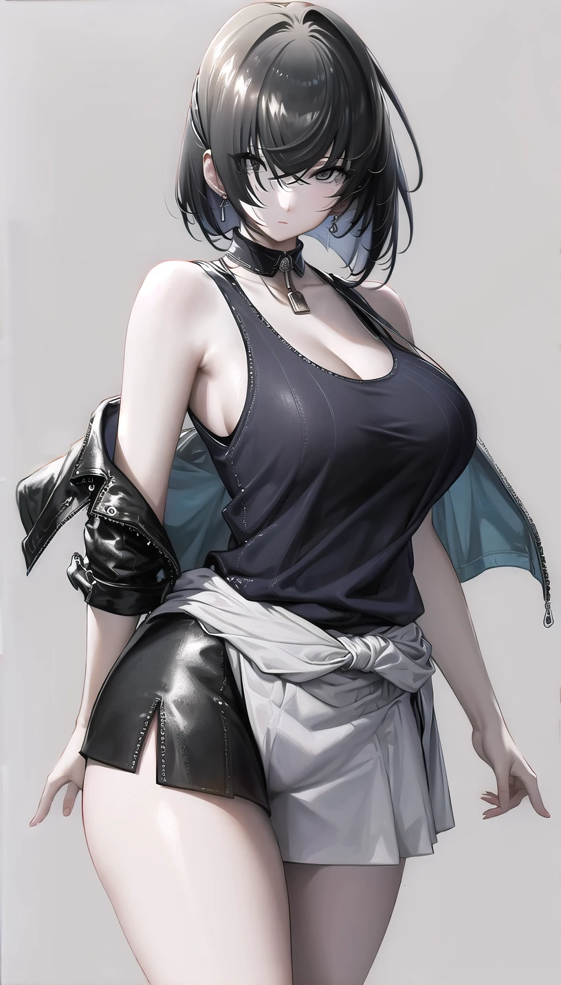 (tank top:1.28),
lady,mature female, cowboy shot,
(white background, simple background:1.18),
highres,official art,original,masterpiece,best quality,
(large breasts),
<lora:Nabi:1>