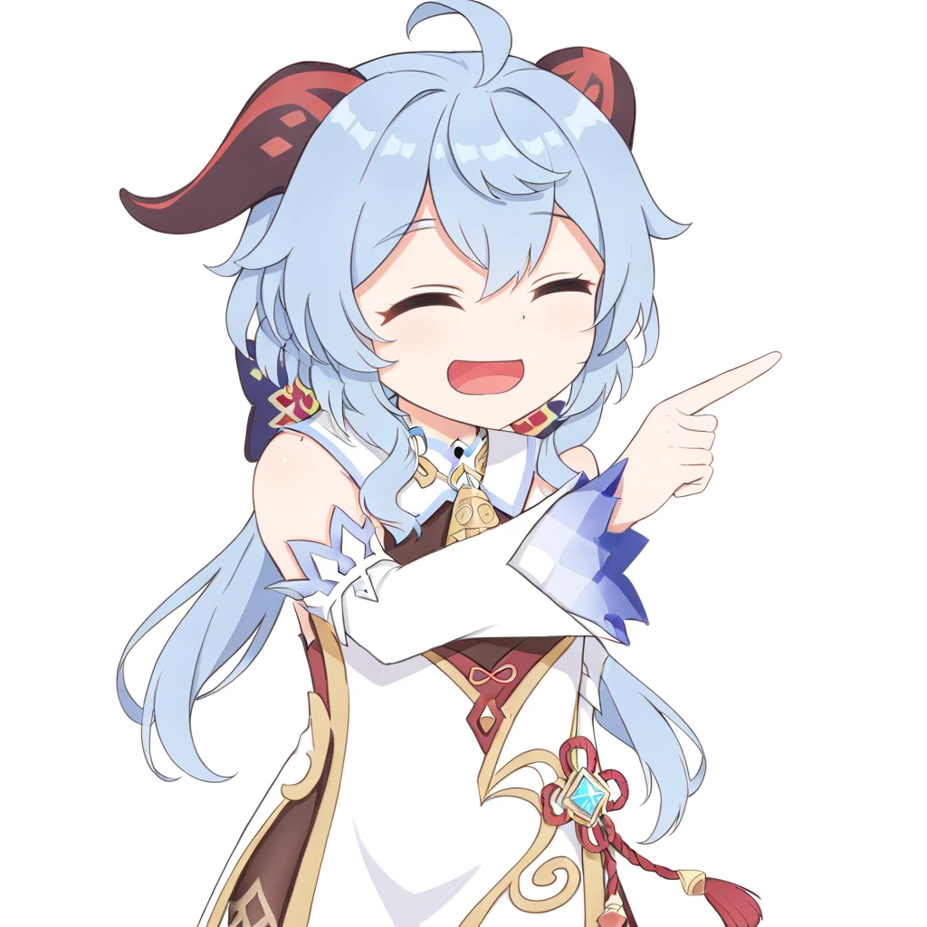 <lora:xl_ð¤£ð(kohaku_Delta):1>,ð¤£ð pose,solo,closed eyes,pointing,open mouth,smile,^ ^,ganyu \(genshin impact\),, masterpiece,best quality,