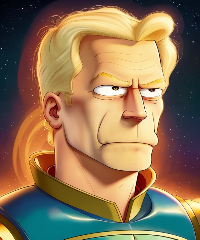 z3p4b1 , (close portrait photo), cartoon, Futurama style