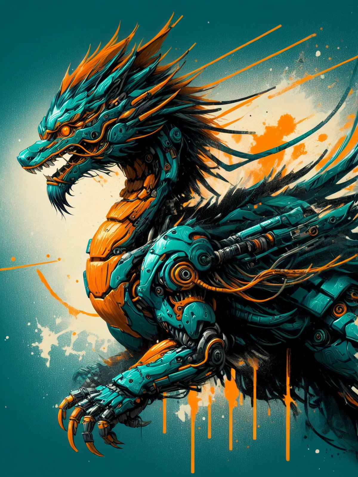 in the style of 0mib,T-shirt design,cyberpunk
Charizard,Prismatic fragments,Reflect fractal circles,ink spatter,Melted brushstrokes,particles vortex,dramatic lighting,high high quality, Beautiful,tmasterpiece