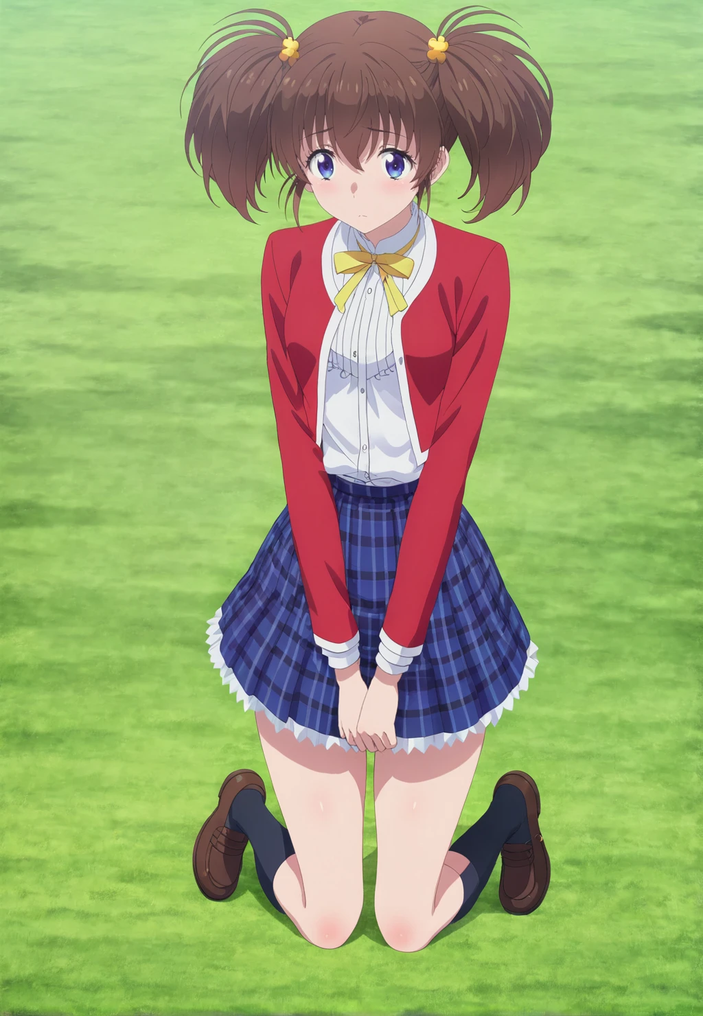 (masterpiece, best quality, ultra-detailed,hi-res,8K), 1 girl ,solo,  <lora:SDXL_Tomochika_Dannoura_v1-000011:0.9>tomochika_dannoura,teen ager,full body,grass background,random pose