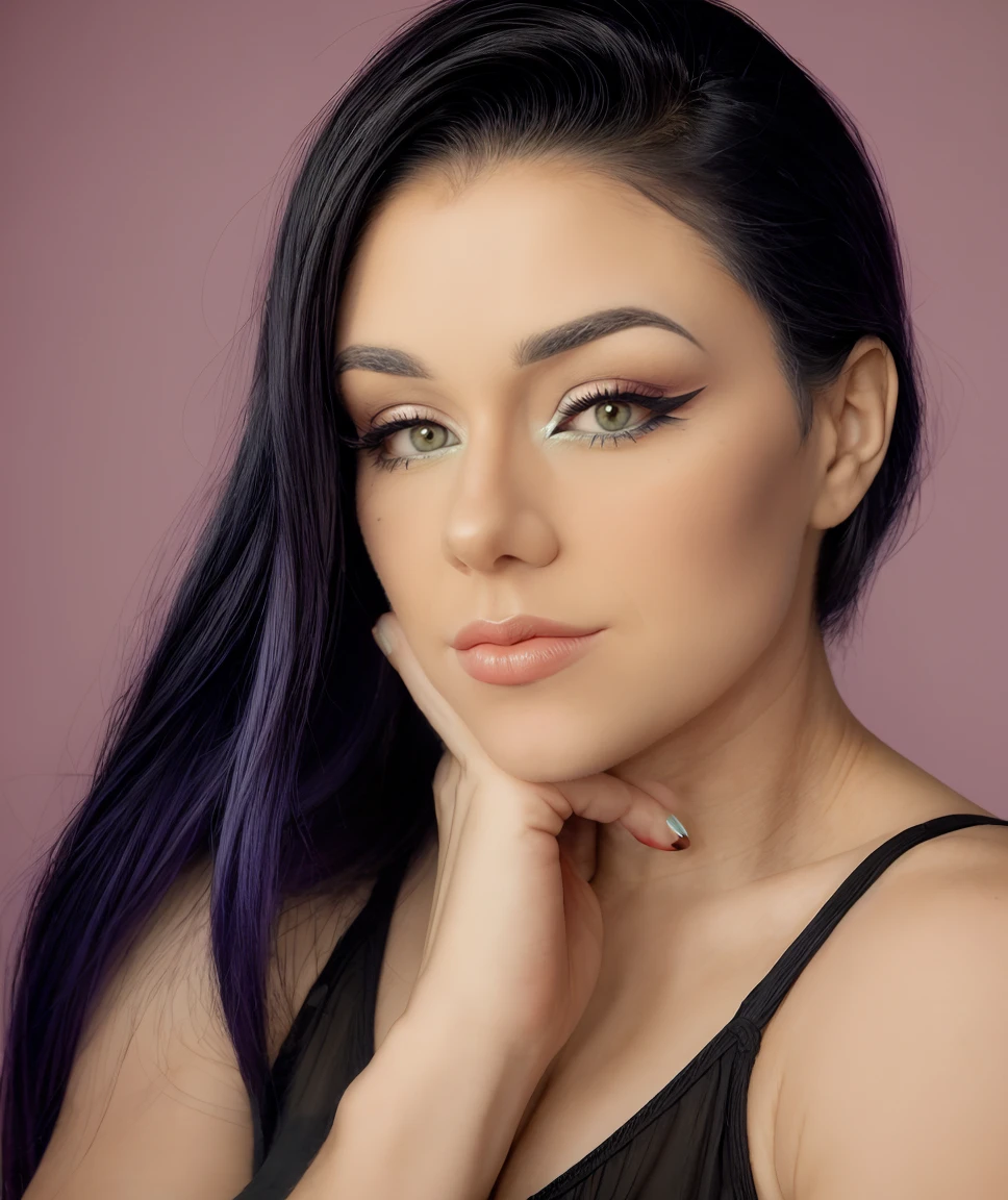 glamour shot of <lora:quiron_richellynaQuiron_v1_Lora:0.87> richellynaQuiron, a woman, . Beauty focused, make-up, lighting, seductive