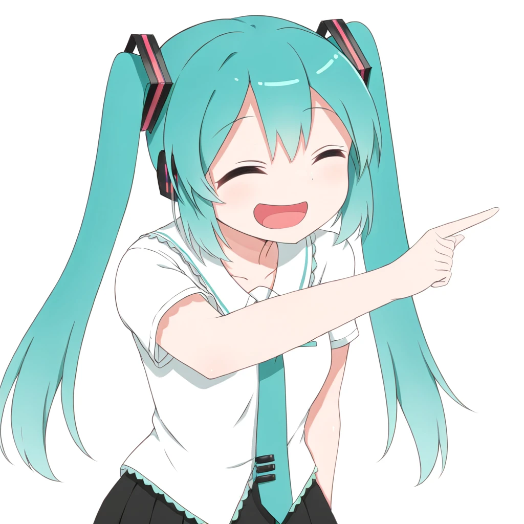 <lora:xl_ð¤£ð(kohaku_Delta):1>,ð¤£ð pose,solo,closed eyes,pointing,open mouth,smile,^ ^,hatsune miku,, masterpiece,best quality,