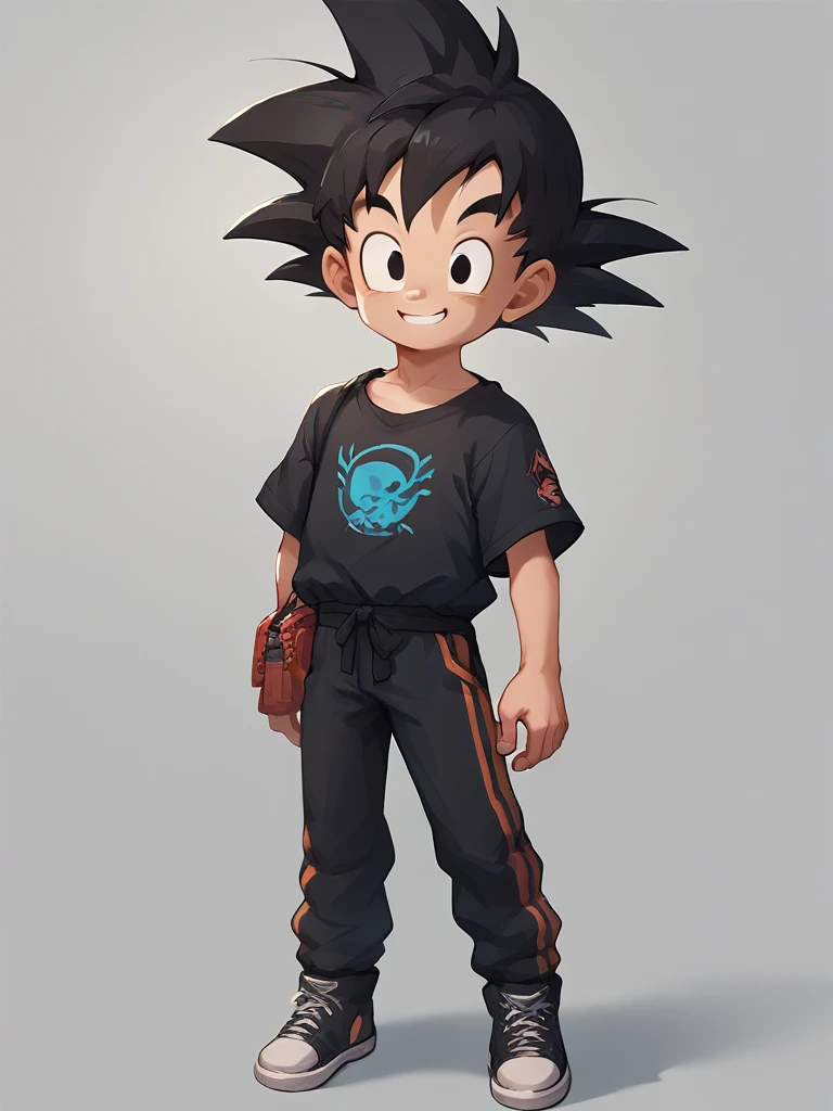 score_9, score_8_up, score_7_up, score_6_up, score_5_up, score_4_up, source_anime <lora:GotenSDXL:0.7>,gotenv1, spiked hair, 1boy, black hair, black eyes, smile, dougi, full body,smiling,looking at viewer,
<lora:Smooth Anime Style LoRA XL:1>