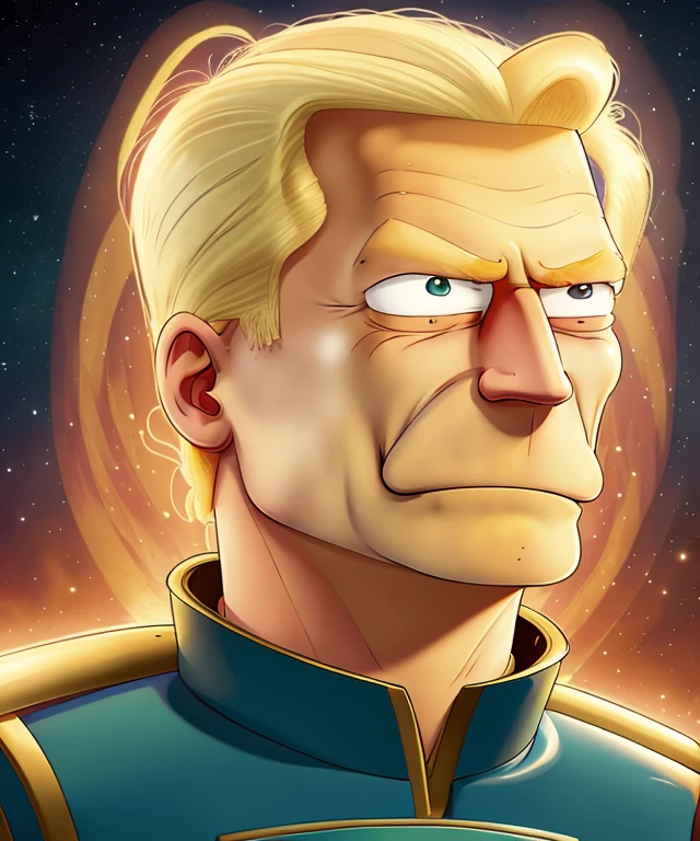 z3p4b1 , (close portrait photo), cartoon, Futurama style