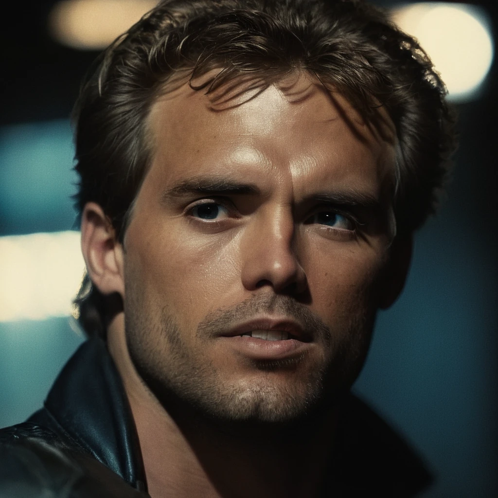 cinematic film still of  <lora:Kyle Reese:1>
Kyle Reese a man with a serious look on his face,solo,looking at viewer,black hair,1boy,closed mouth,male focus,blurry,blurry background,facial hair,portrait,beard,realistic,stubble , action themed, dark themed, low key light, dramatic light, dramatic shadow light, contrast, cinematic color, cinematic look, filmic, realistic, realism, perfection, perfect, Kodak, Kodak film, movie still, Terminator style, The Terminator 1984 Film style, Kyle Reese style, shallow depth of field, vignette, highly detailed, high budget, bokeh, cinemascope, moody, epic, gorgeous, film grain, grainy