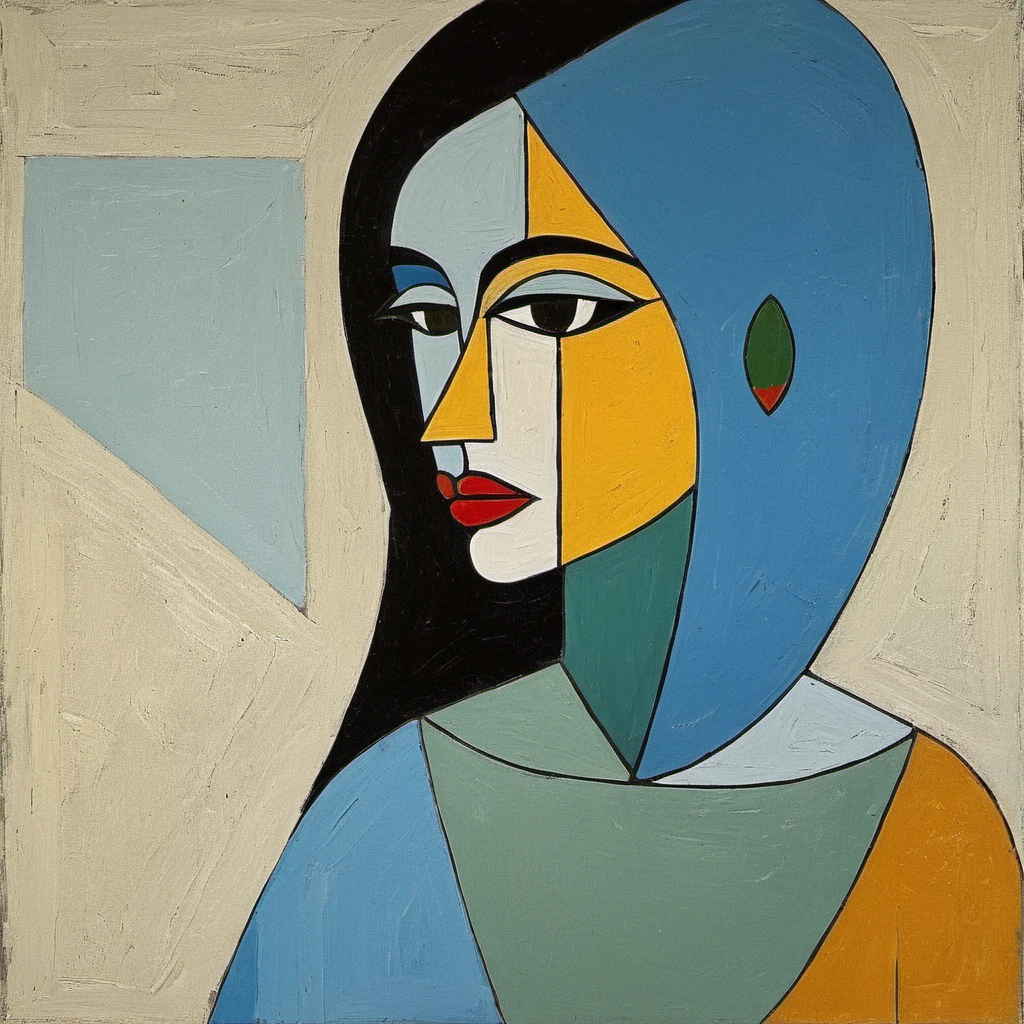 <lora:gabmoura_xl_1_standard_wo_cap-000083:1> Picasso cubism art of a woman,subtle colors, minimalist, faint,