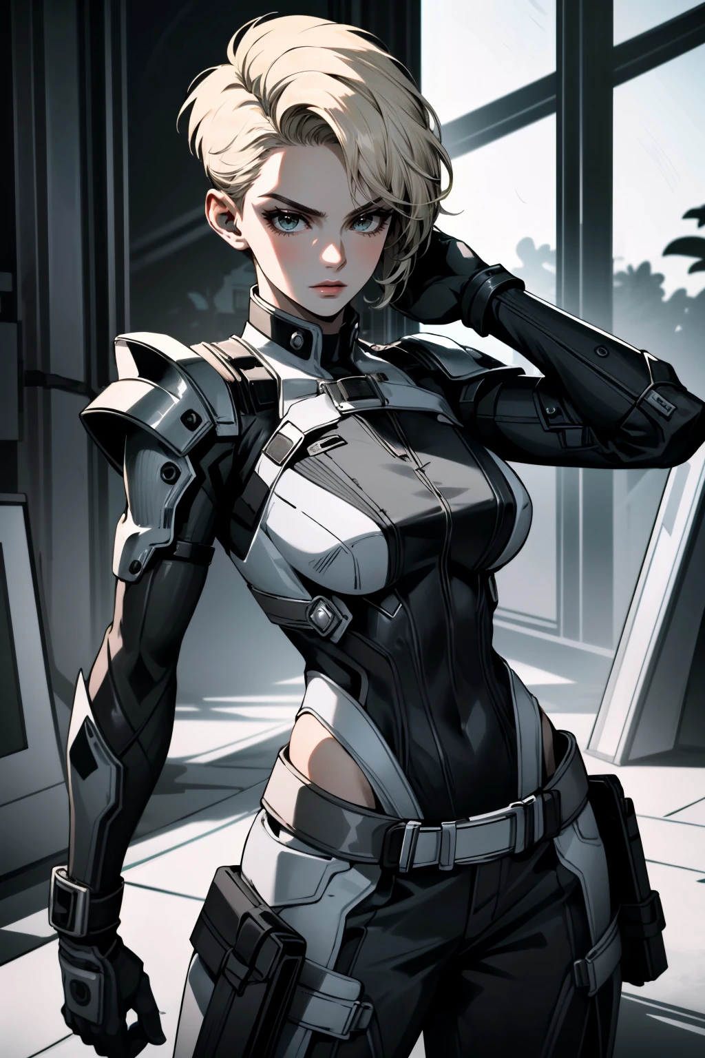 ((ultra detailed, masterpiece, absurdres))
<lora:MEACora:0.8>
MEACora, short hair, blonde hair, as the cover model for a fashion magazine, fierce pose, wearing a bold and edgy outfit