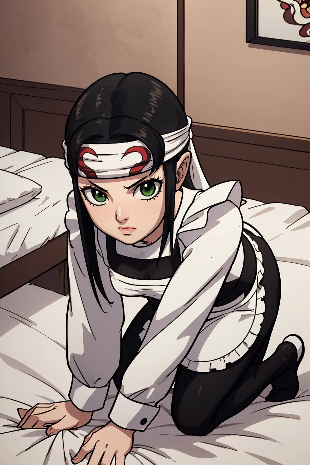 nsfw, tengen uzui girl, demon slayer, small breasts oil on pussy,creampie,, armband, bandages,red eyes ,white hair, facial mark,