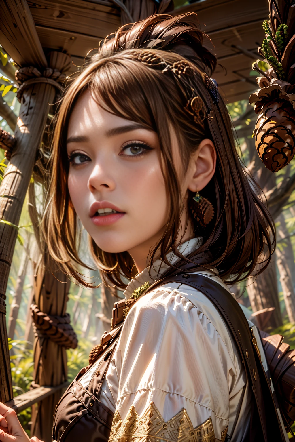 <lora:PineWorld:1> PineWorld 1woman (portrait:1.5) (long dress:1.2)(forest :1.1)