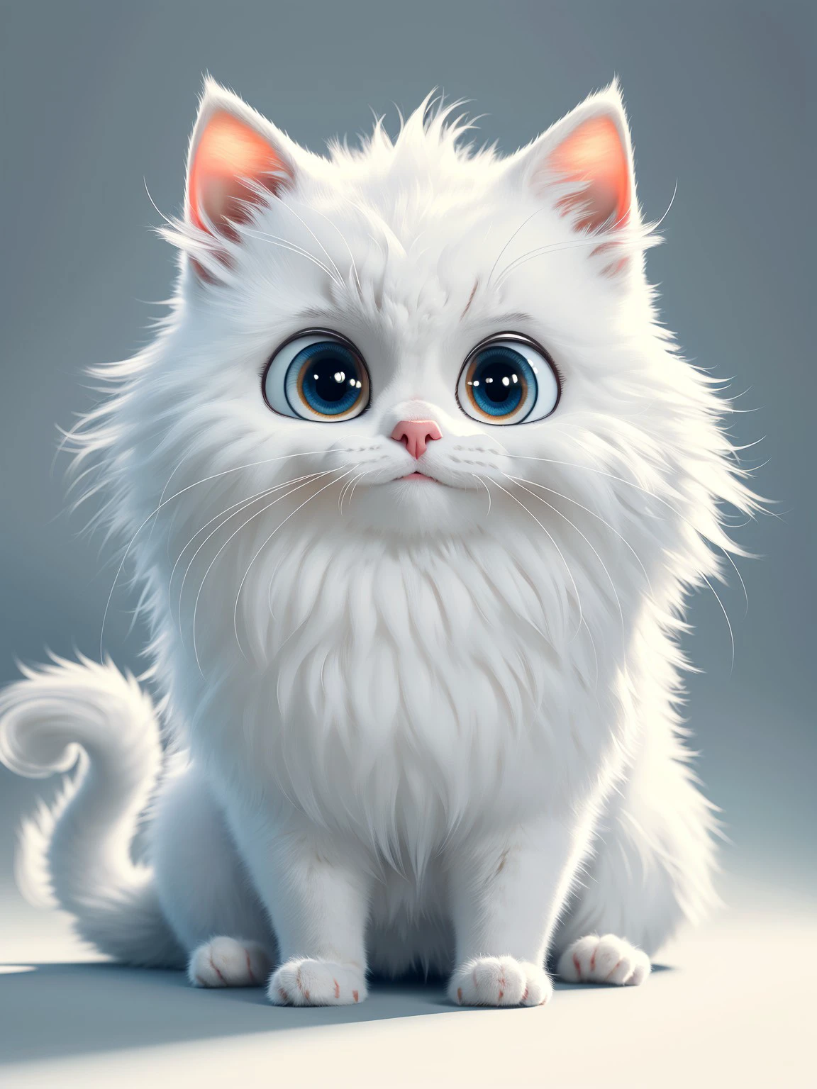 masterpiece, high quality, a cat, cute, white background, <lora:J_hairy:0.8> j_hairy