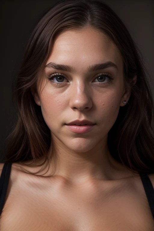 Merger_anna_carems,
(headshot:1.2) portrait on a (plain black background:1.2), (headshot:1.2), (face focus:1.1), (facing the camera:1.2), Head in the centre, (eye contact:1.3), (intense stare:1.1), mouth open, (facing straightforward:1.2), (forward facing:1.1), Head, face, Head focus, Head tilted down, looking slightly up at the camera,
bokeh, f1.4, 40mm, photorealistic, raw, 8k, textured skin, skin pores, intricate details  <lora:epi_noiseoffset2:1>, epiCRealism