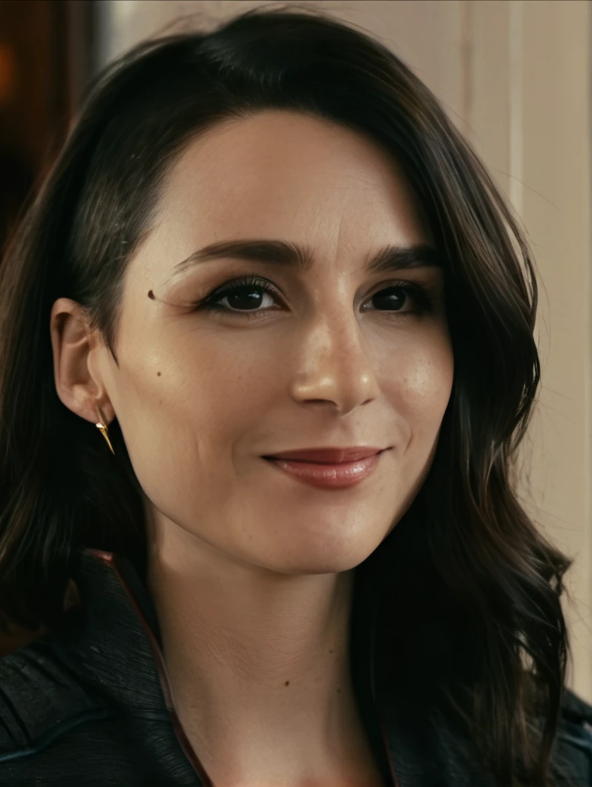 a beautiful picture of st0rmfr0nt, <lora:st0rmfr0nt:1> detailed skin texture,masterpiece, photorealistic, woman, 4k, backlighting, light, RAW color photo,(fully in frame:1.1), (blush:0.5), (goosebumps:0.5),brunette, detailed face,subtle smile