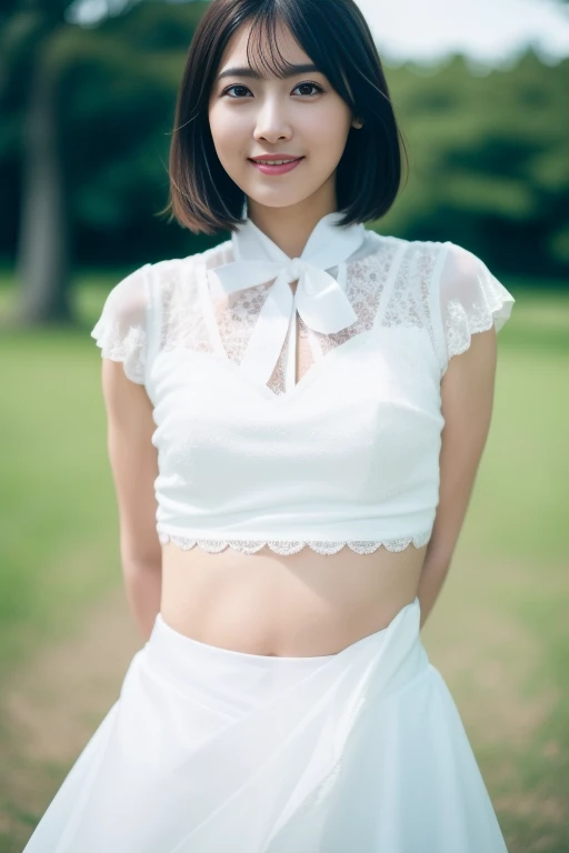 1girl,(RAW photo, best quality), (realistic, photo-realistic:1.4), masterpiece, an extremely delicate and beautiful, extremely detailed, 2k wallpaper, Amazing, finely detail, extremely detailed CG unity 8k wallpaper, ultra-detailed, highres, soft light, beautiful detailed girl, extremely detailed eyes and face, beautiful detailed nose, beautiful detailed eyes,cinematic lighting,perfect anatomy,slender body,
(wearing a white high collar avant garde outfit),saree,white skirt(bokeh:1.2),
at a flower park,sakura flowers,flower garden,
<lora:minatomio_lora:0.8>,smiling