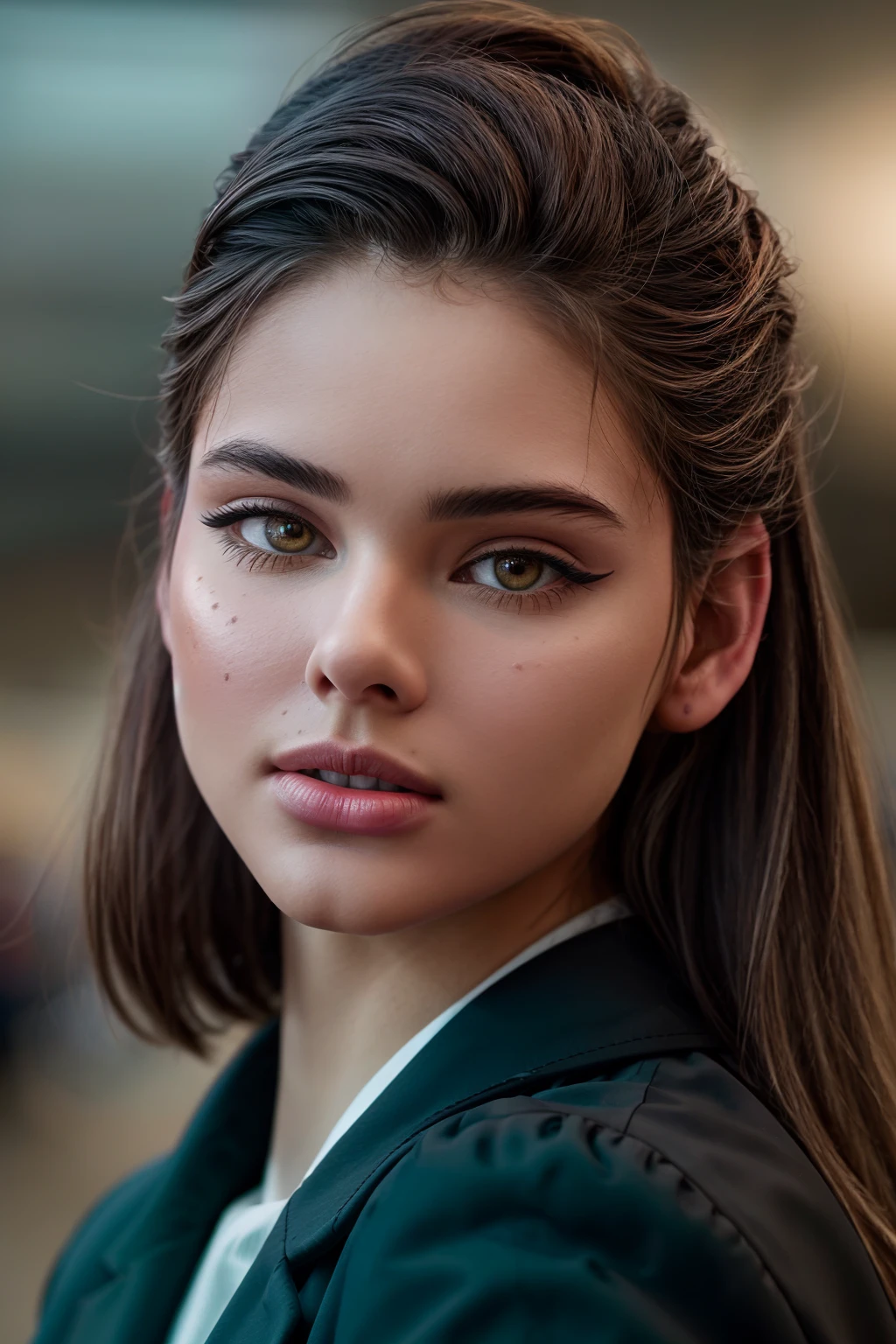 best quality dolly short of self-assurance (AIDA_LoRA_LG2022:1.11) <lora:AIDA_LoRA_LG2022:0.84> as a business woman, [stunning girl], parted lips, cinematic, dramatic, insane level of details, intricate pattern, kkw-ph1, (colorful:1.1), (in the airport:1.1), (with airplain on the background:1.1) busy busyness