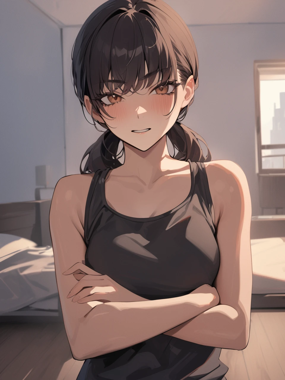 1girl,,mitaka_asa,1girl,highres,crossed arms,cowboy shot,looking at viewer,,masterpiece,best quality,absurdres,newest,higher<lora:mitaka_asa:1>