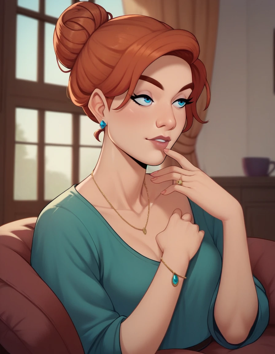 score_9, score_8_up, score_7_up, score_6_up, hi-res, 8k, Anastasiacv, 1girl, redhead, single bun hair, blue eyes,  <lora:Anastasia_XL-10:1>