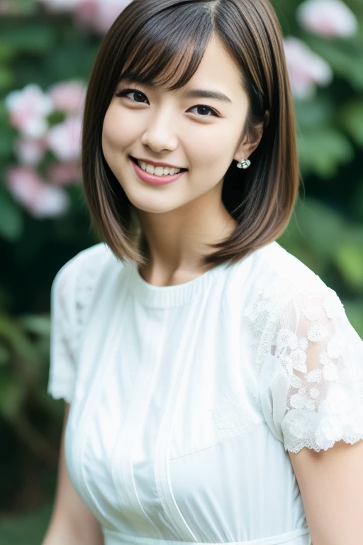 1girl,(RAW photo, best quality), (realistic, photo-realistic:1.4), masterpiece, an extremely delicate and beautiful, extremely detailed, 2k wallpaper, Amazing, finely detail, extremely detailed CG unity 8k wallpaper, ultra-detailed, highres, soft light, beautiful detailed girl, extremely detailed eyes and face, beautiful detailed nose, beautiful detailed eyes,cinematic lighting,perfect anatomy,slender body,
wearing a white peplum dress,white skirt(bokeh:1.2),
at a flower park,sakura flowers,flower garden,
<lora:manoerina_lora:0.8>,smiling,short hair