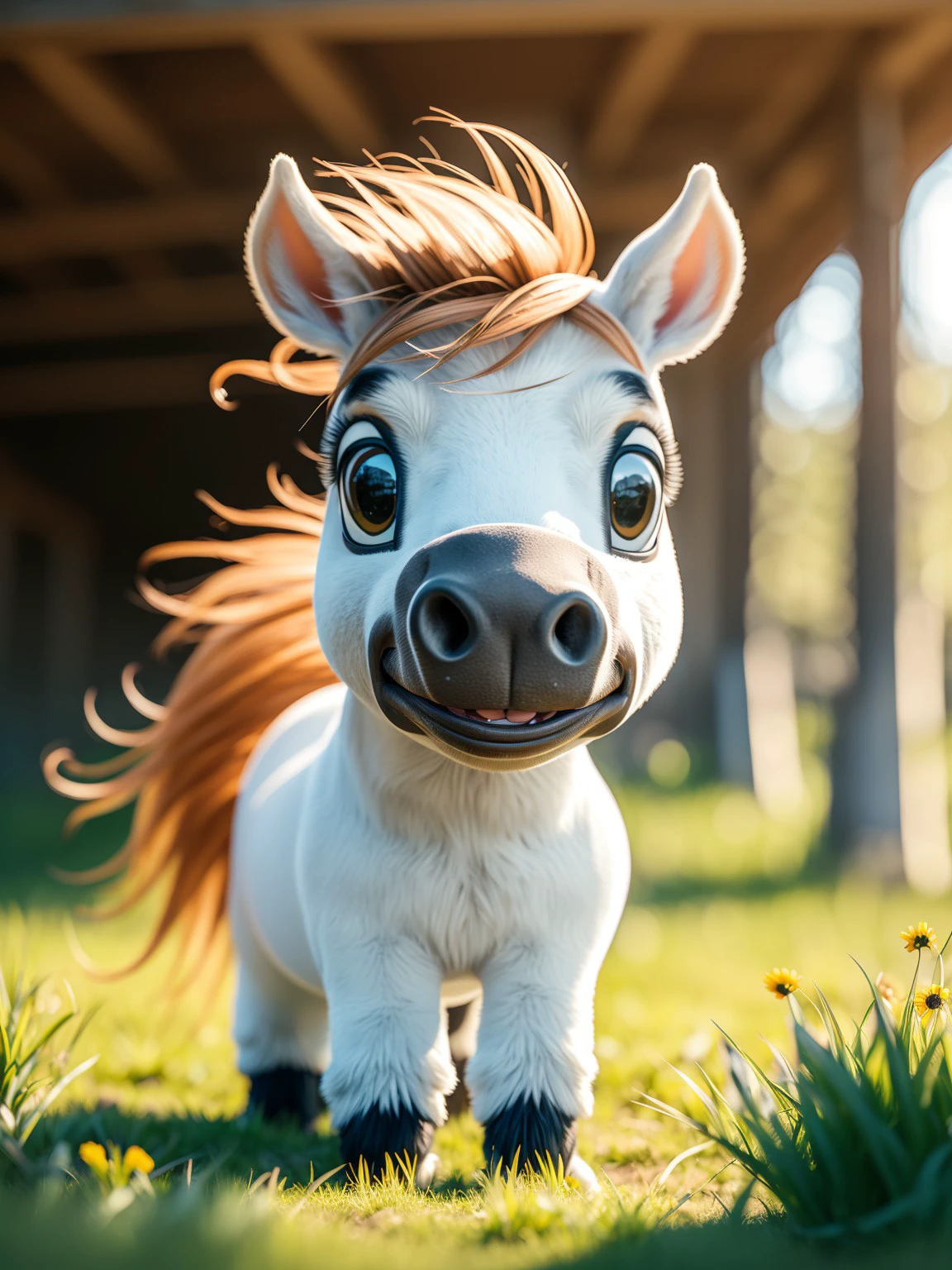 masterpiece, high quality, a horse, cute, on a farm, <lora:J_hairy:0.8> j_hairy