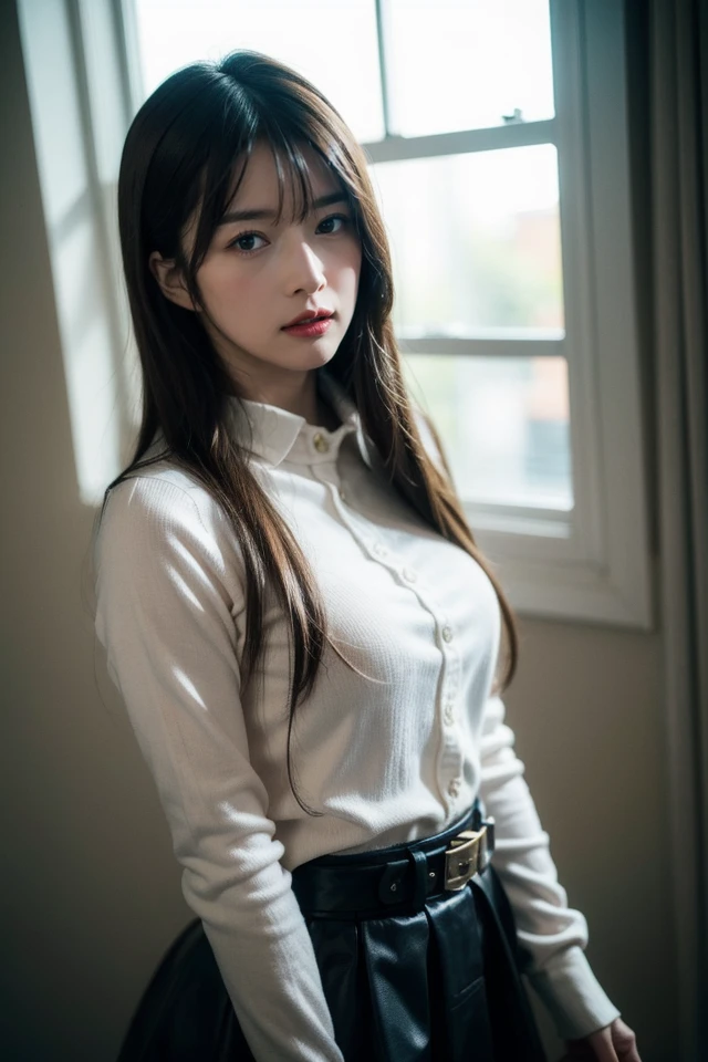 1girl,solo,black hair,long hair,looking at viewer,bangs,ribbon,long sleeves,black eyes,upper body,ribbon,dress,aqua ribbon,belt,skirt,
best quality,masterpiece,illustration,an extremely delicate and beautiful,CG,unity,8k wallpaper,Amazing,finely detail,masterpiece,official art,extremely detailed CG unity 8k wallpaper,incredibly absurdres,huge filesize,ultra-detailed,highres,extremely detailed,beautiful detailed girl,realistic,light contrast,<lora:Momo Tsukino_20240316140748:0.8>,