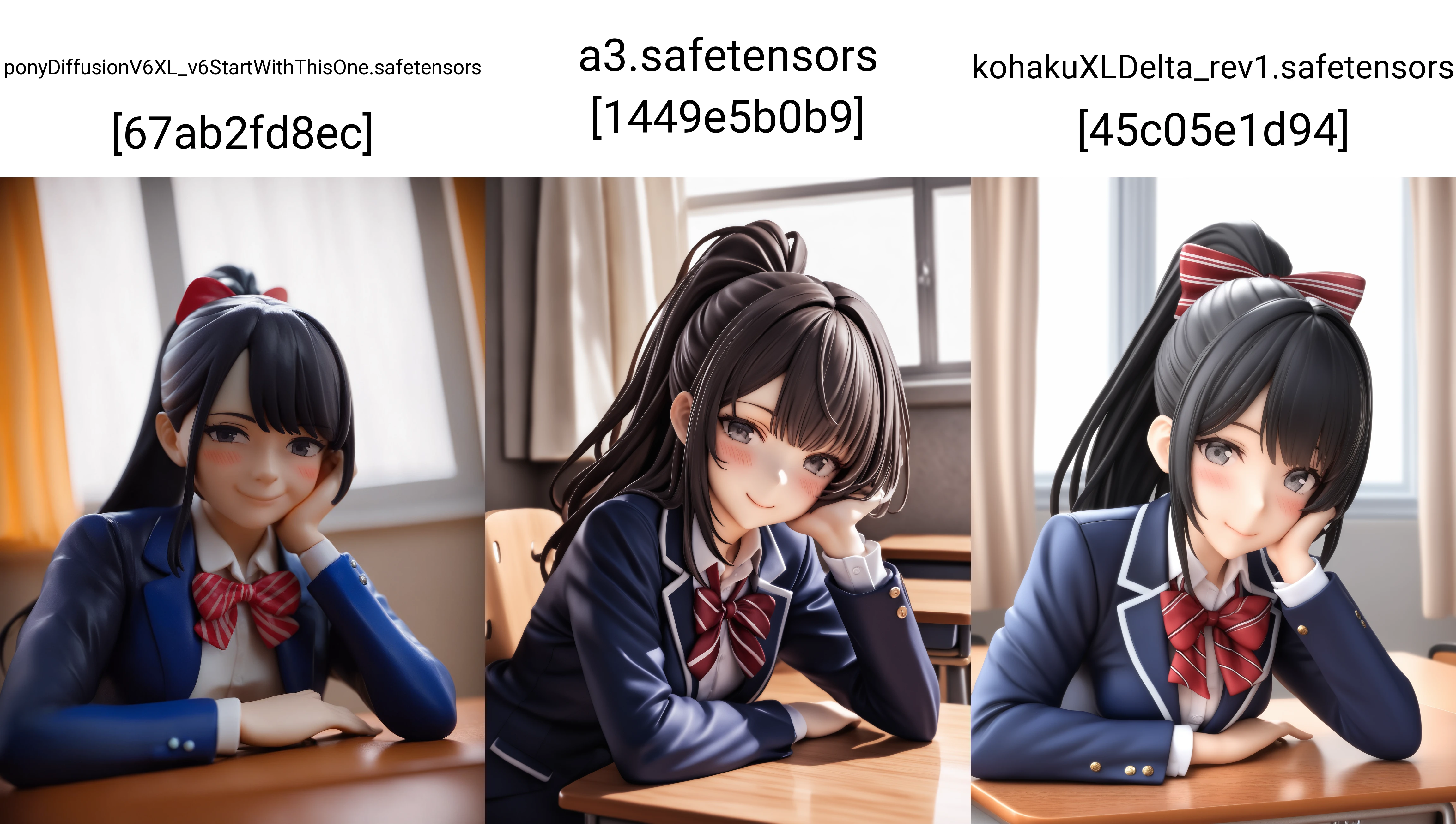 Masterpiece, Highest quality, 8ก, 3 beautiful girls, young face、Wear a big outfit 、((big breasts:1.3)), photography, Cute face, thigh, classroom after school, Embarrassing、smile、No makeup, ten generations, detailed face, background bokeh、small waist、tank top、Dolphin shorts, thighสูง, ((up legs:1.3))Wear a jeans skirt. (Naked, perky breasts, bare breasts, nipples. (((round chest)))