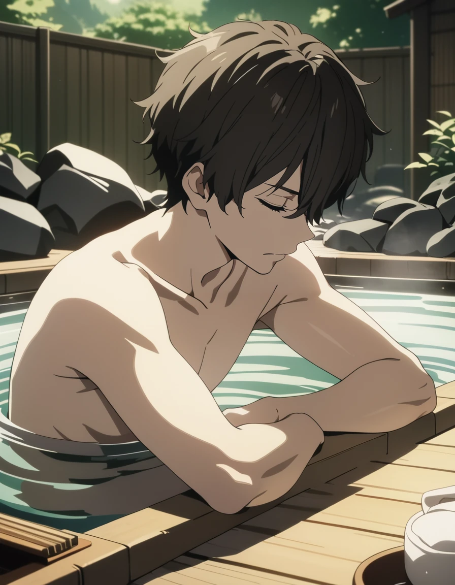 1boy,
<lora:orekihoutarouXL1:0.8>,orekihoutarou,
green eyes,black hair,brown hair,
expressionless,
closed eyes,
sitting,
onsen,
masterpiece, best quality, ultra detailed, highres,4k,(ultra-detailed:1.4) (illustration:0.5), (ray tracing,:0.8),(anime colored:0.7),(ai-generated:0.5), (anime screencap:1.2),
