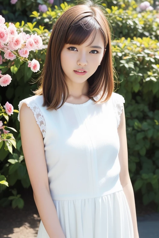 1girl,(RAW photo, best quality), (realistic, photo-realistic:1.4), masterpiece, an extremely delicate and beautiful, extremely detailed, 2k wallpaper, Amazing, finely detail, extremely detailed CG unity 8k wallpaper, ultra-detailed, highres, soft light, beautiful detailed girl, extremely detailed eyes and face, beautiful detailed nose, beautiful detailed eyes,cinematic lighting,perfect anatomy,slender body,
wearing a white peplum dress,white skirt(bokeh:1.2),
at a flower park,sakura flowers,flower garden,
<lora:manoerina_lora:0.8>