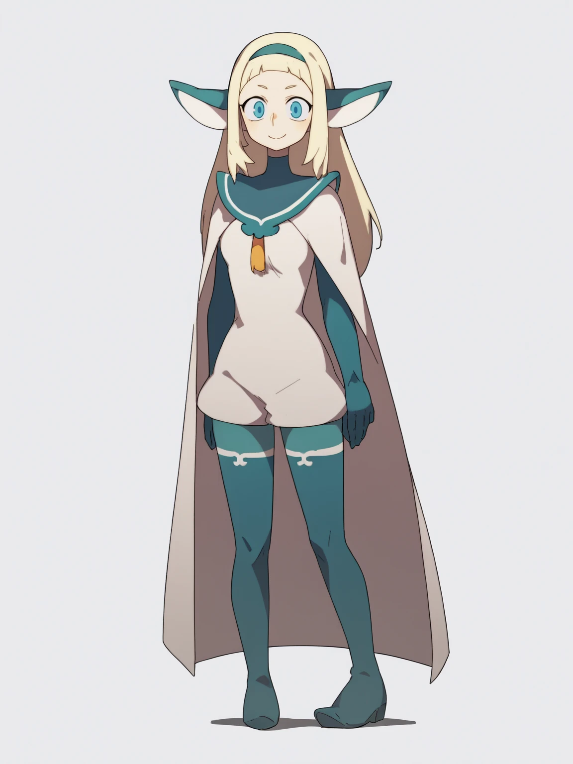 score_9, score_8_up, score_7_up, score_6_up, score_5_up, score_4_up, BREAK, source_cartoon, source_anime,
1girl, bakarajurgen, blonde hair, long hair, blue eyes, hairband, animal ears, gloves, hairband, cape,
full body, standing, smile, looking at viewer, solo, simple background, white background <lora:BakaraJurgenXL:1>
