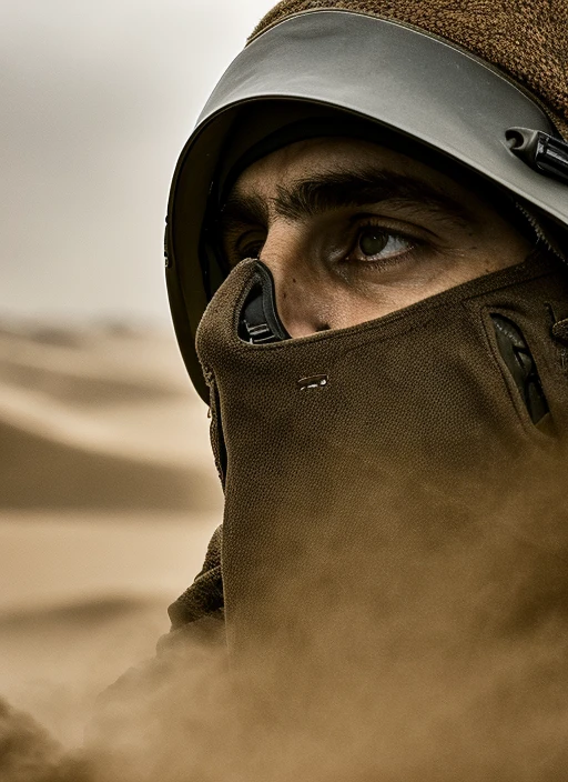 portrait photo of sks person in stillsuit <lora:locon_timotheechalamet_v1_from_v1_64_32:1> <lora:locon_theme_dunetheme_dnthm_v1_from_v1_64_32:1> (dnthm theme), moody atmosphere, sandstorm