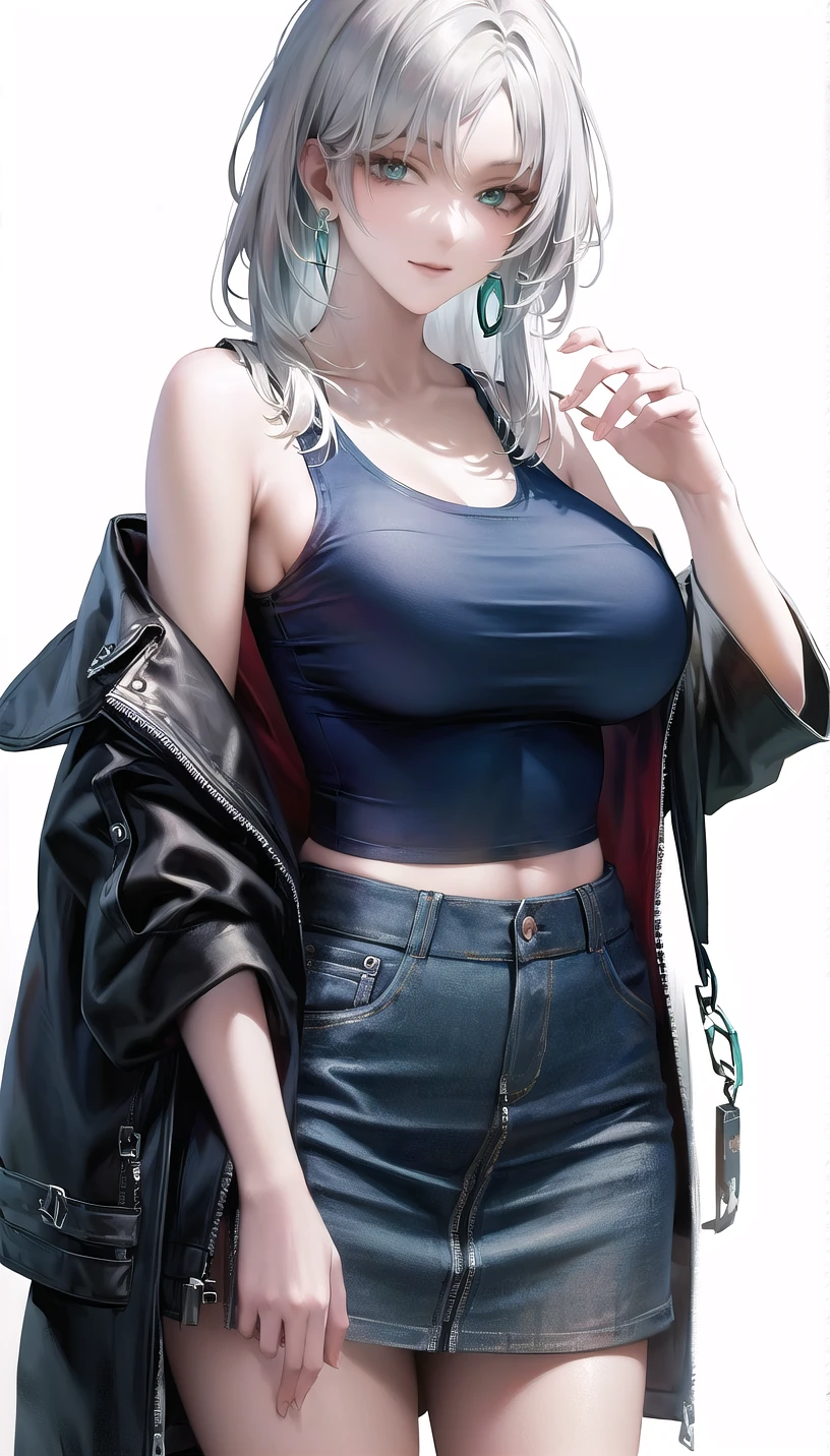 aqua eyes,
(tank top:1.28),
lady,mature female, cowboy shot,
(white background, simple background:1.18),
highres,official art,original,masterpiece,best quality,
(large breasts),
<lora:Du Ruo:0.8>