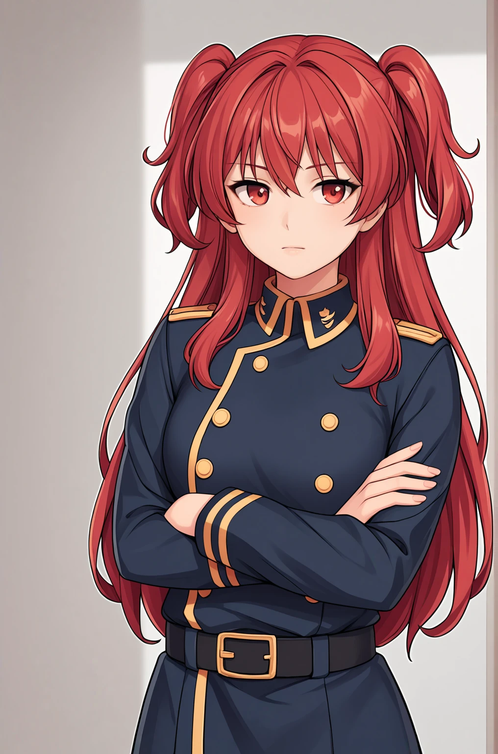 anime artwork score_9, score_8_up, score_7_up, score_6_up, score_5_up, score_4_up, source_anime, BREAK,
Chtholly_Nota_XL, army_uniform, red hair, long hair, red eyes, BREAK,  crossed hands,
<lora:Chtholly_Nota_Seniorious_XL:0.7>
<lora:PersonalAmi_PonyXL:1.0>