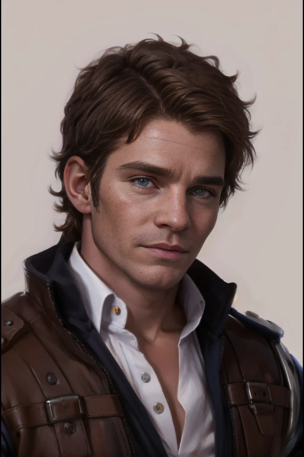<lora:Dack_Rambo_GV:1> Dack, portrait, bright pale eyes, handsome, youthful, brown hair