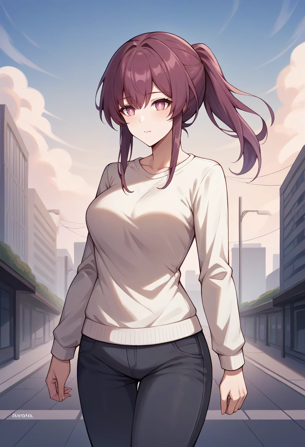 score_9,score_8_up,score_7_up,score_6_up,score_5_up,score_4_up, BREAK
1girl,kafka \(honkai: star rail\), honkai: star rail, breasts, ponytail, long hair, sweater, pants,
cowboy shot, outdoors, city, walking,
<lora:kafkaponyxl3:0.8>