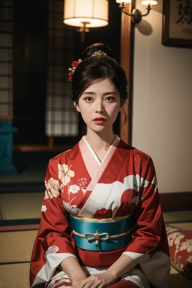 1girl,solo,japanese clothes,kimono,black hair,hair ornament,kanzashi,sitting,fine art parody,red kimono,
best quality,masterpiece,illustration,an extremely delicate and beautiful,CG,unity,8k wallpaper,Amazing,finely detail,masterpiece,official art,extremely detailed CG unity 8k wallpaper,incredibly absurdres,huge filesize,ultra-detailed,highres,extremely detailed,beautiful detailed girl,realistic,light contrast,<lora:Mariko Okada:0.8>,