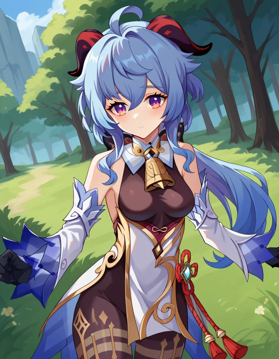 Clear for content,high quality,Noelle(genshin impact),In Monstadt,Nice view,Perfect light,full body