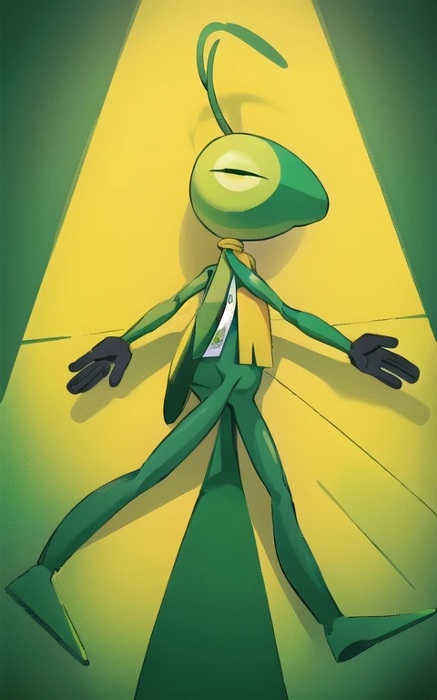 <lora:Huzi:1>,(green body, yellow belly, man:1.3)