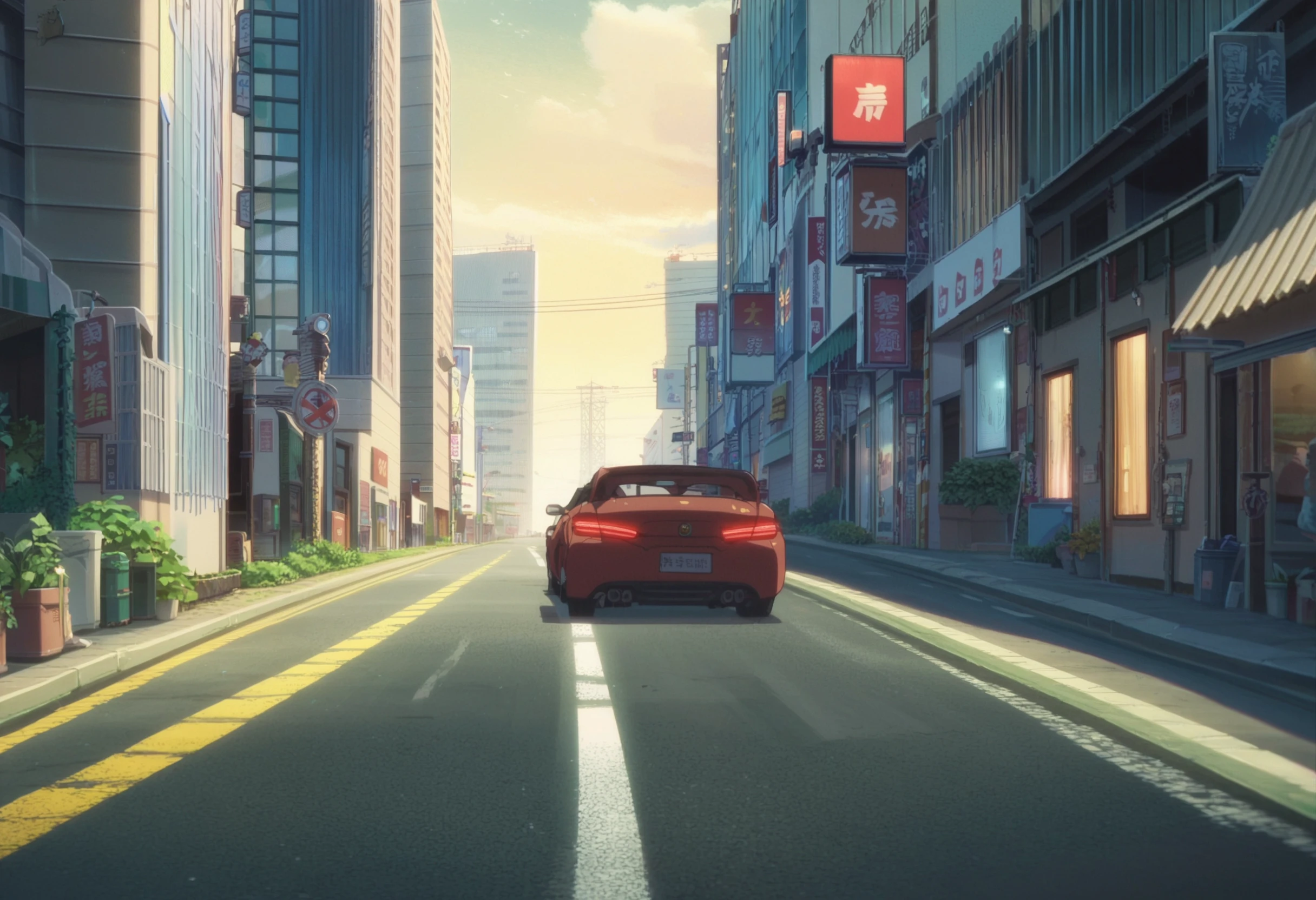 score_9,score_8_up,score_7_up,score_6_up,source_anime,anime screencap,<lora:CoMix_BGXL_V2:1>,scenery,cityscape,road sign,road,car,