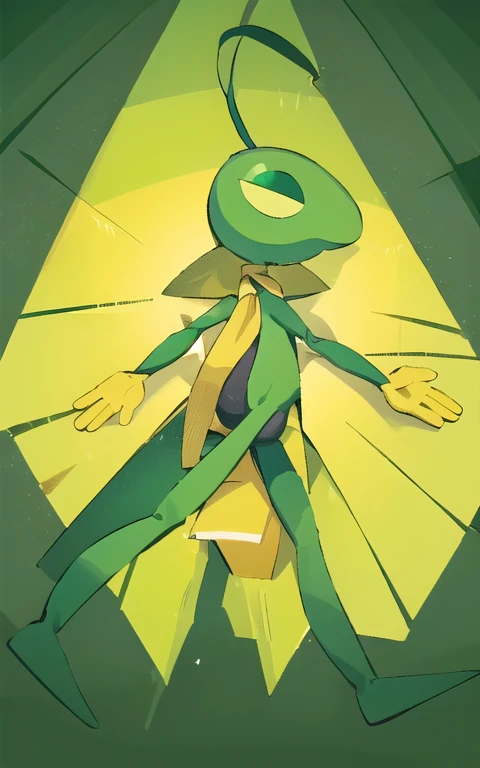 <lora:Huzi:1>,(green body, yellow belly, man:1.3)
