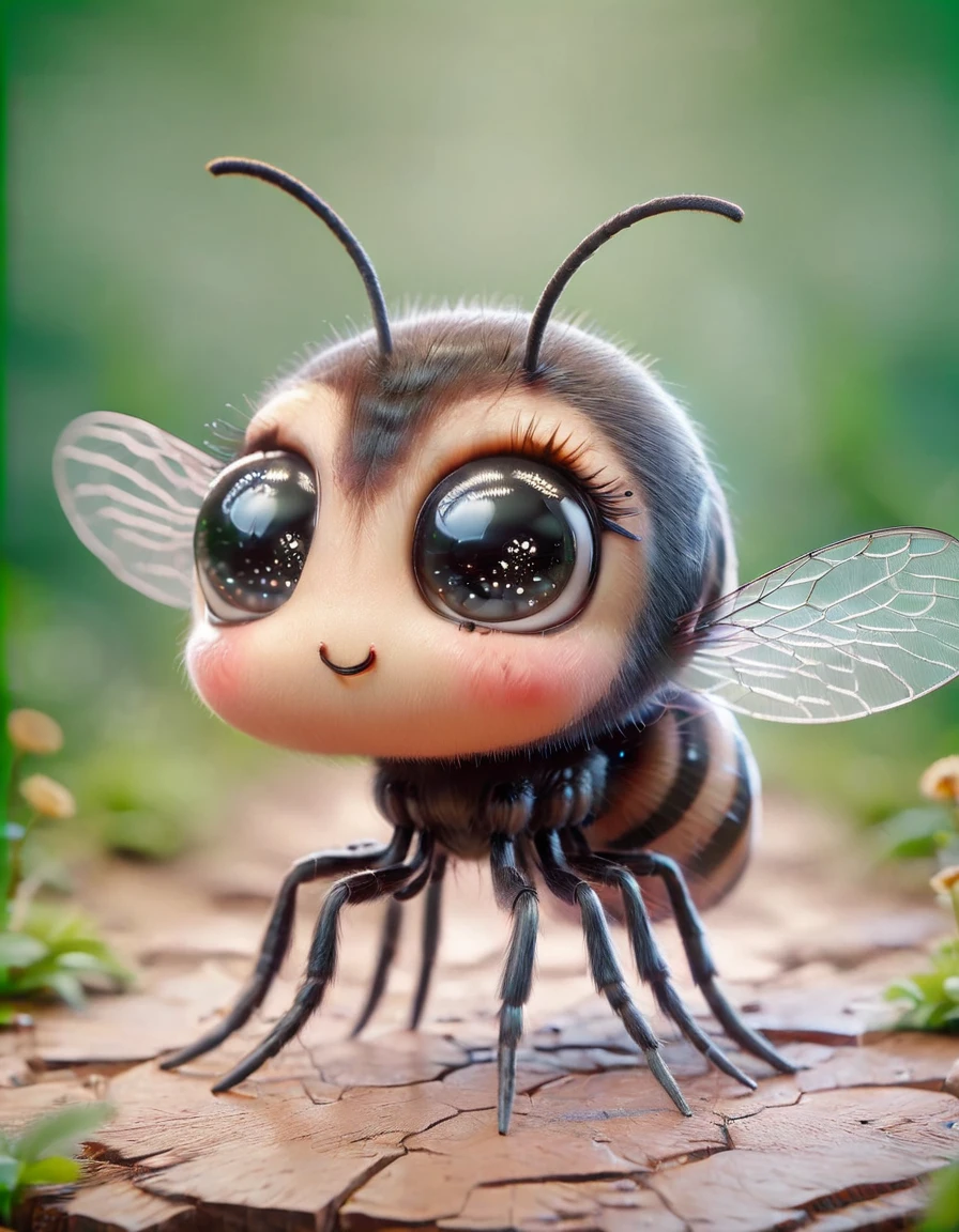 Cute chibi-style insect character designed like a Mosquito, the insect has exaggerated large eyes <lora:ral-smolinzect:1> ral-smolinzect