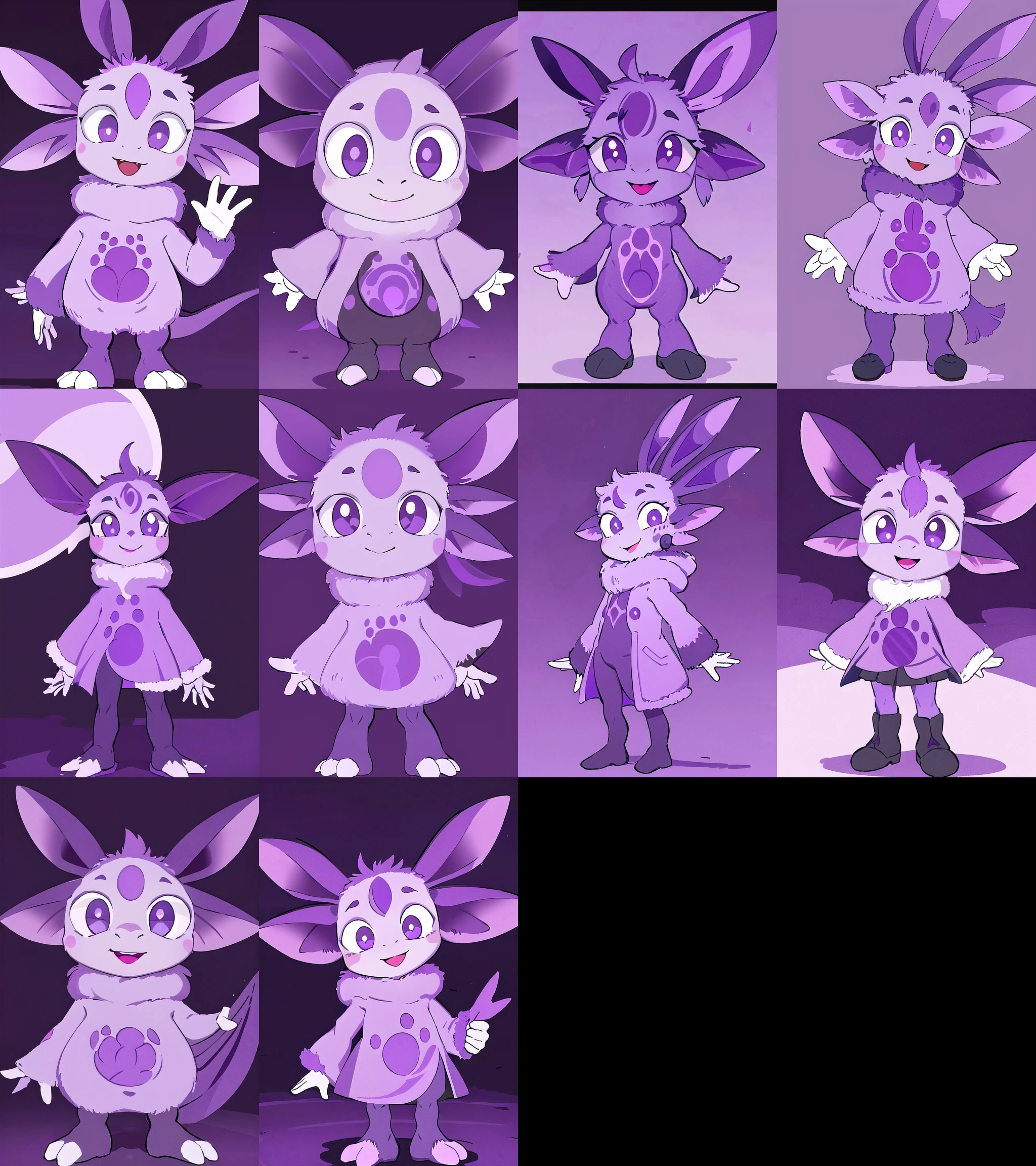 Purple Creature,Axolotyl,4 Ears,Goes,man,1man,1boy,Purple Wool,Purple skin,<lora:Kyntic:1>,(Masterpiece: 1.2, Best Quality 1:1, Ultra Detail: 1.2, Best Shadow, 8k:1.1),High Contrast,(Perfect Lighting:1.2, Beautiful Color, Subtle Color),((Cinematic Light)),Colorful,Hyper Details,dramatic light,intricate details,perfect eyes,perfect face,khuntik,purple fur,purple skin,axolotl,short legs,purple spots on the body,4 ears,standing,side camera,offering hand,smile,