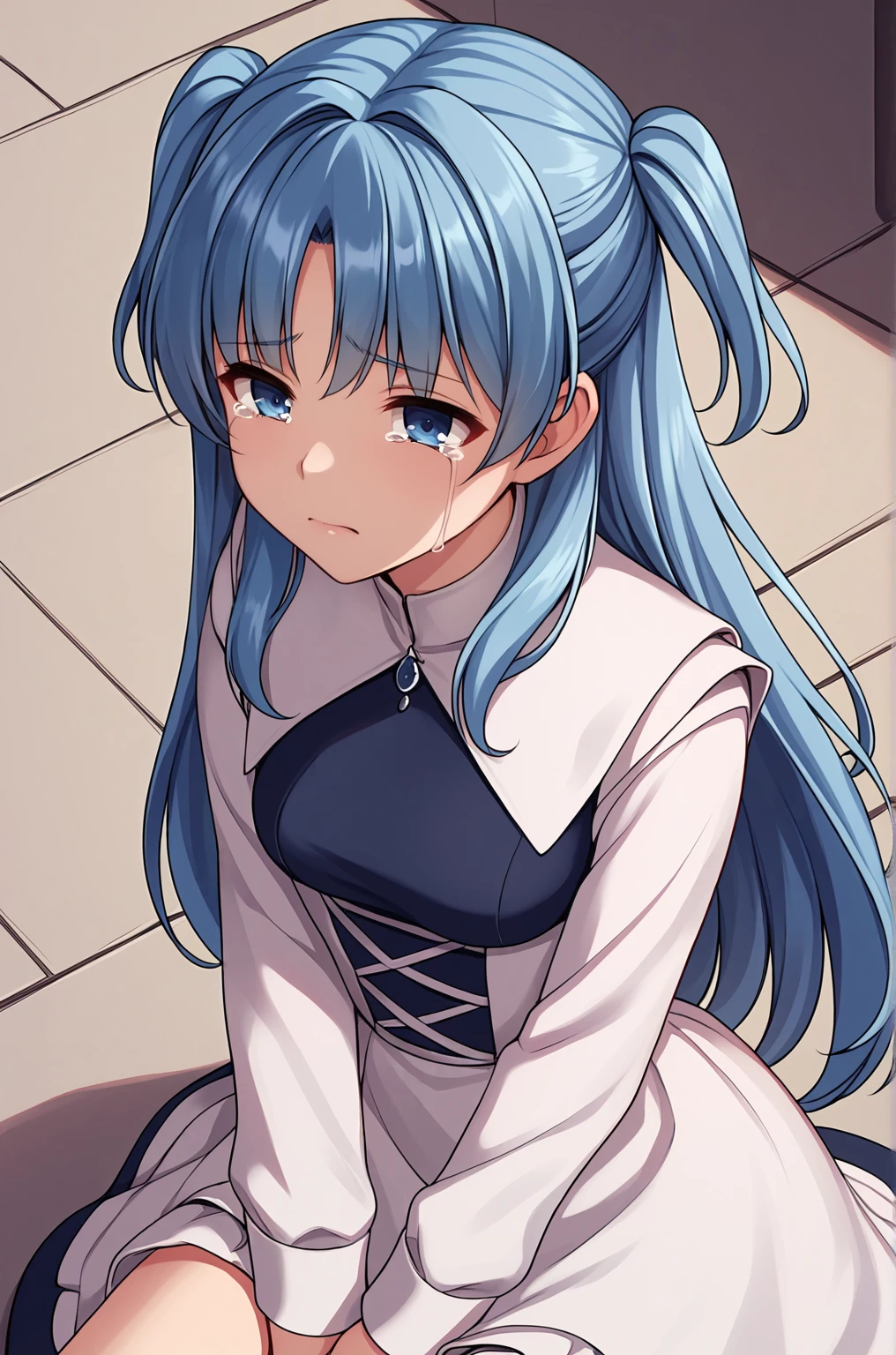 (safe:1.10), best quality, masterpiece, highres, solo, (fubuki_bluearchive:1.10), kneeling, kneeling on one knee, on one knee, cowboy shot, looking at viewer, 26 <lora:fubuki_bluearchive:0.80>
